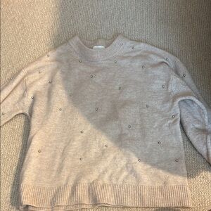 H&M Cream Crew Neck Sweater with Textural Details